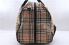 Authentic BURBERRY GOLF Nova Check 2Way Travel Boston Bag Nylon Beige 8738D