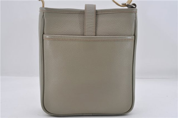 Authentic BURBERRY Vintage Leather Shoulder Cross Body Bag Gray 8741D