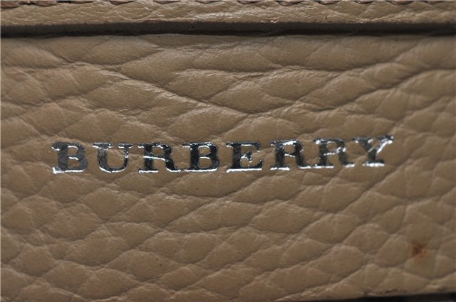 Authentic BURBERRY Vintage Leather Shoulder Cross Body Bag Gray 8741D