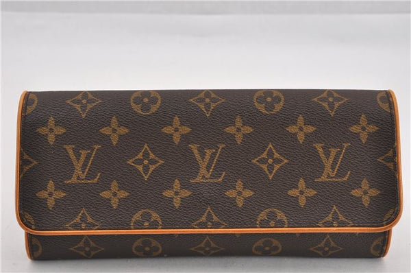 Authentic Louis Vuitton Monogram Pochette Twin GM Shoulder Bag M51852 LV 8741F