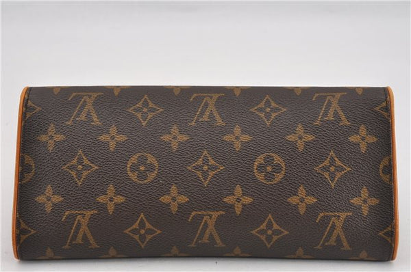 Authentic Louis Vuitton Monogram Pochette Twin GM Shoulder Bag M51852 LV 8741F