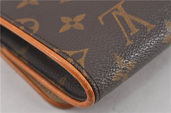 Authentic Louis Vuitton Monogram Pochette Twin GM Shoulder Bag M51852 LV 8741F