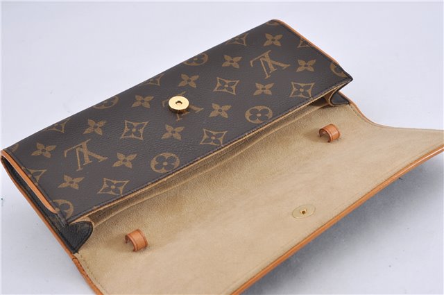 Authentic Louis Vuitton Monogram Pochette Twin GM Shoulder Bag M51852 LV 8741F