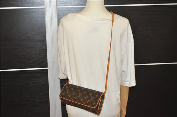 Authentic Louis Vuitton Monogram Pochette Twin GM Shoulder Bag M51852 LV 8741F