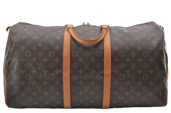 Authentic Louis Vuitton Monogram Keepall 55 Travel Boston Bag M41424 LV 8745D