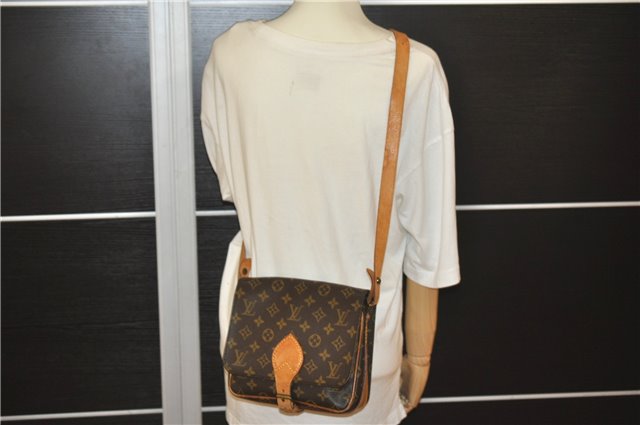 Authentic Louis Vuitton Monogram Cartouchiere MM M51253 Shoulder Cross Bag 8745F