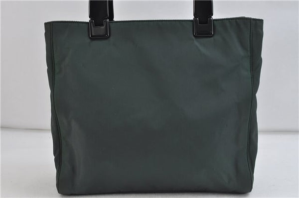 Authentic PRADA TESSUTO PLEX Plastic Nylon Hand Bag Purse B8364 Green 8747C