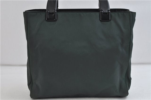 Authentic PRADA TESSUTO PLEX Plastic Nylon Hand Bag Purse B8364 Green 8747C