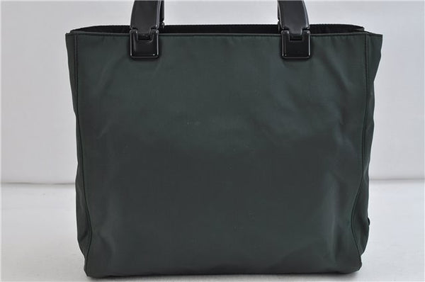 Authentic PRADA TESSUTO PLEX Plastic Nylon Hand Bag Purse B8364 Green 8747C