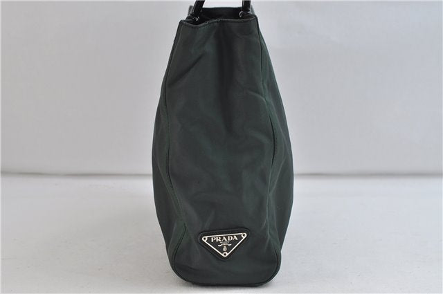 Authentic PRADA TESSUTO PLEX Plastic Nylon Hand Bag Purse B8364 Green 8747C