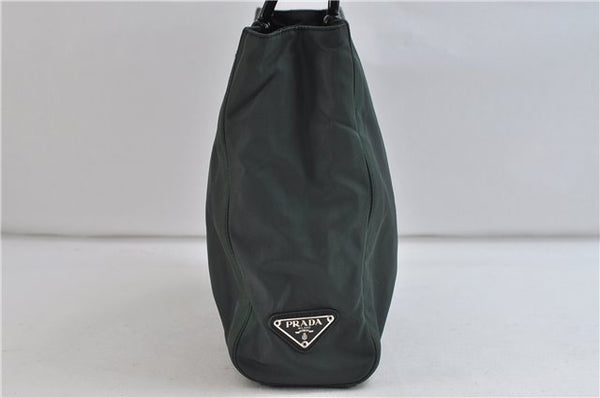 Authentic PRADA TESSUTO PLEX Plastic Nylon Hand Bag Purse B8364 Green 8747C