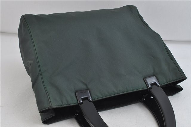 Authentic PRADA TESSUTO PLEX Plastic Nylon Hand Bag Purse B8364 Green 8747C