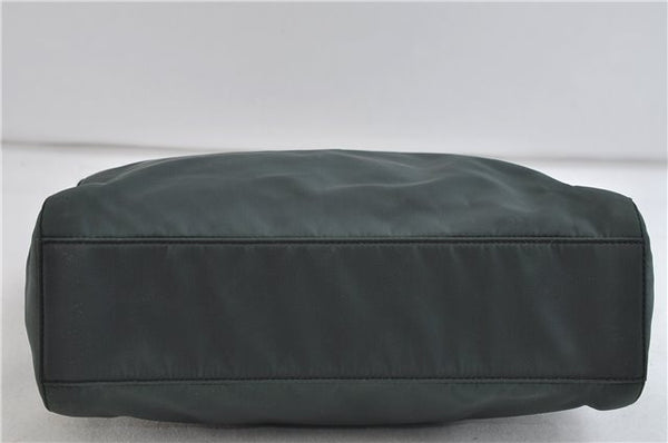Authentic PRADA TESSUTO PLEX Plastic Nylon Hand Bag Purse B8364 Green 8747C