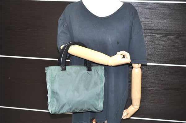 Authentic PRADA TESSUTO PLEX Plastic Nylon Hand Bag Purse B8364 Green 8747C