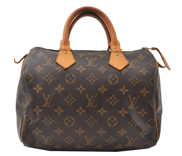 Authentic Louis Vuitton Monogram Speedy 25 Boston Hand Bag M41528 LV 8748F