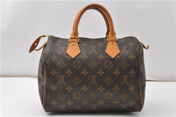 Authentic Louis Vuitton Monogram Speedy 25 Boston Hand Bag M41528 LV 8748F