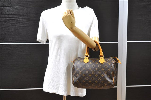 Authentic Louis Vuitton Monogram Speedy 25 Boston Hand Bag M41528 LV 8748F