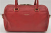 Auth SAINT LAURENT Baby Duffle 2Way Shoulder Hand Bag Purse Leather Red 8749D