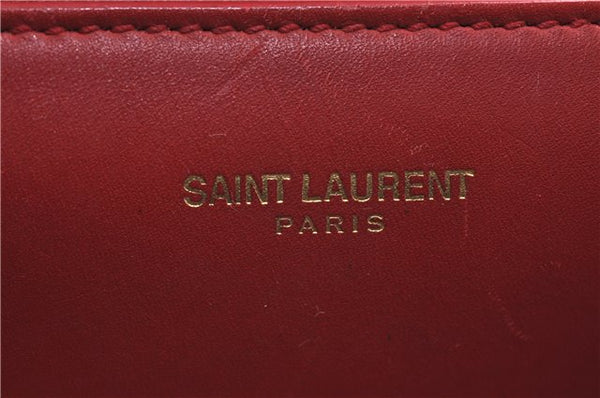 Auth SAINT LAURENT Baby Duffle 2Way Shoulder Hand Bag Purse Leather Red 8749D