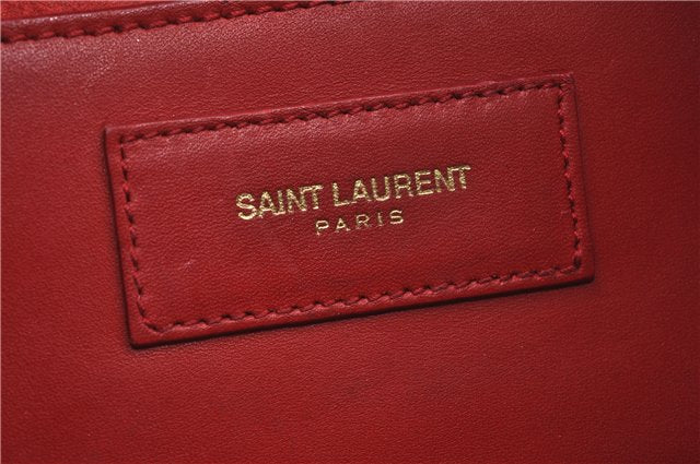 Auth SAINT LAURENT Baby Duffle 2Way Shoulder Hand Bag Purse Leather Red 8749D