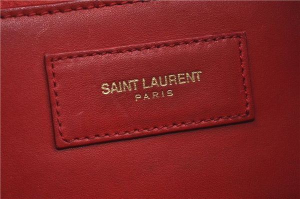 Auth SAINT LAURENT Baby Duffle 2Way Shoulder Hand Bag Purse Leather Red 8749D