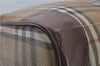 Authentic Burberrys Vintage Check PVC Leather 2Way Travel Boston Bag Beige 8752D