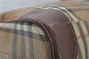 Authentic Burberrys Vintage Check PVC Leather 2Way Travel Boston Bag Beige 8752D