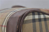 Authentic Burberrys Vintage Check PVC Leather 2Way Travel Boston Bag Beige 8752D