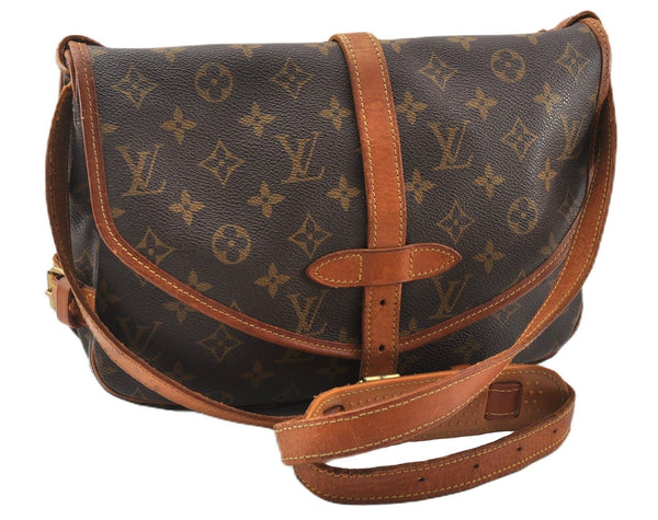 Authentic Louis Vuitton Monogram Saumur 30 Shoulder Cross Bag M42256 LV 8752F