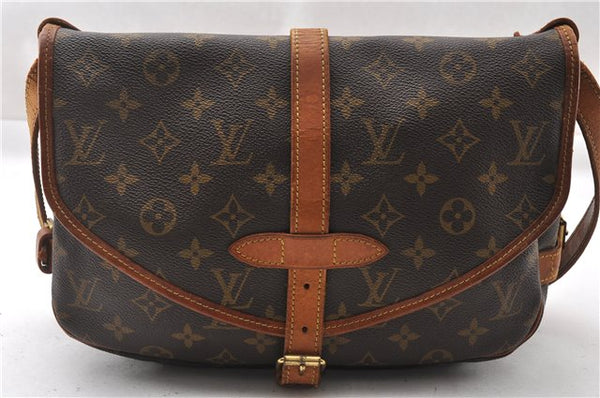 Authentic Louis Vuitton Monogram Saumur 30 Shoulder Cross Bag M42256 LV 8752F