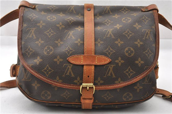Authentic Louis Vuitton Monogram Saumur 30 Shoulder Cross Bag M42256 LV 8752F
