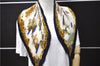 Authentic HERMES Pleats Scarf "VOILES DE LUMIERE" Silk Navy Box 8753E