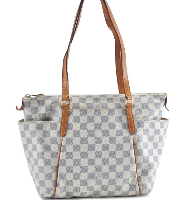Authentic Louis Vuitton Damier Azur Totally MM Tote Bag N51262 LV 8754A