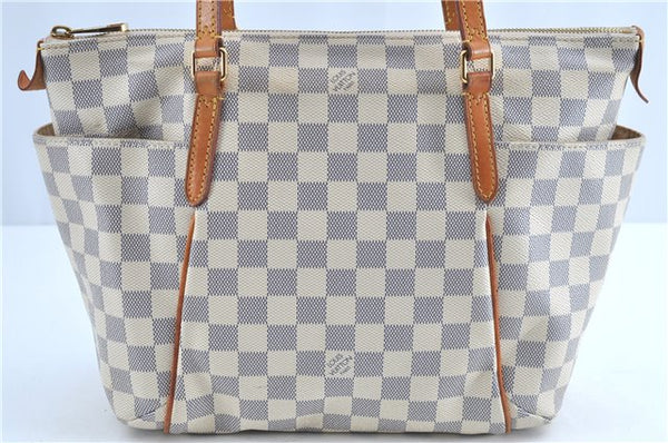 Authentic Louis Vuitton Damier Azur Totally MM Tote Bag N51262 LV 8754A