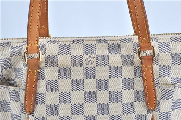 Authentic Louis Vuitton Damier Azur Totally MM Tote Bag N51262 LV 8754A