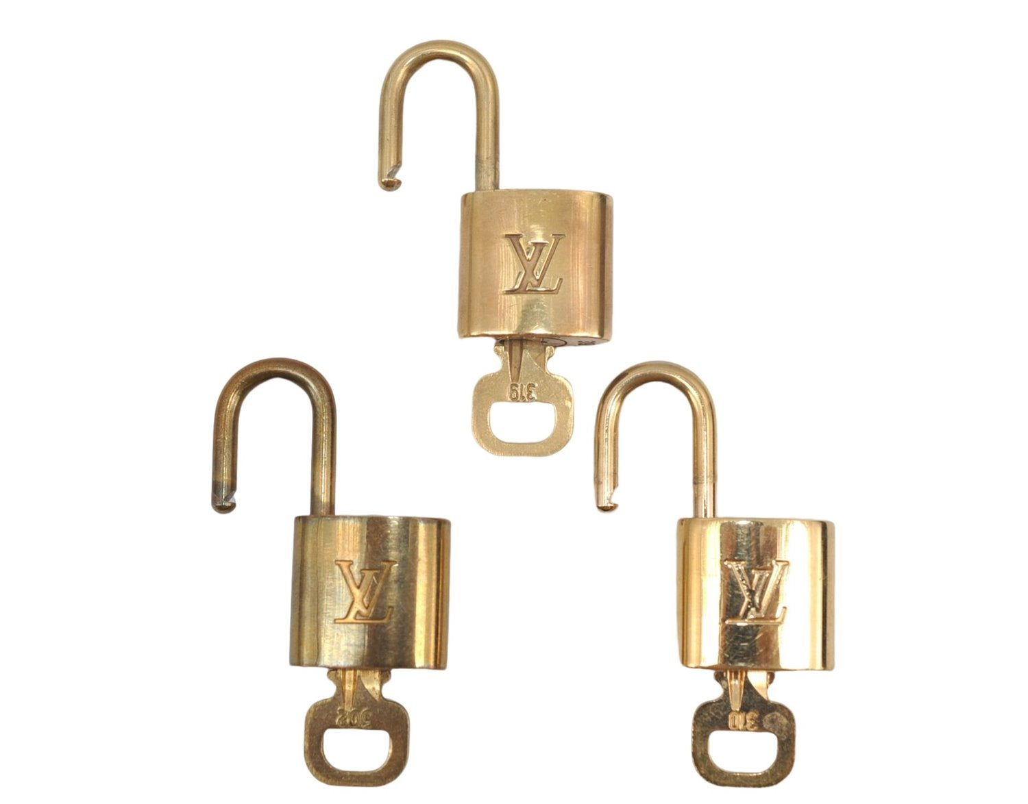 Authentic Louis Vuitton Padlock & Keys 3Sets LV 8756D