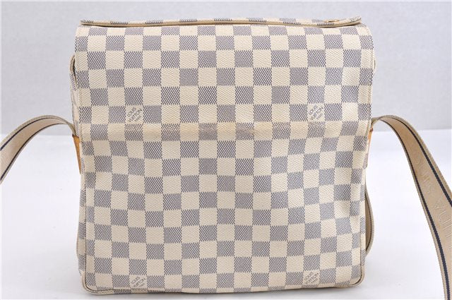 Authentic Louis Vuitton Damier Azur Naviglio Shoulder Cross Bag N51189 LV 8758F