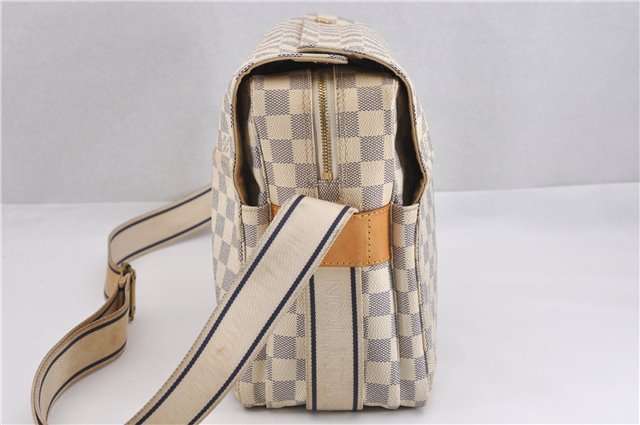 Authentic Louis Vuitton Damier Azur Naviglio Shoulder Cross Bag N51189 LV 8758F