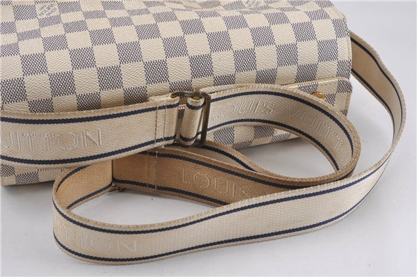 Authentic Louis Vuitton Damier Azur Naviglio Shoulder Cross Bag N51189 LV 8758F