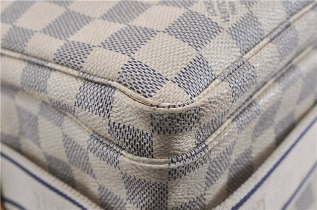 Authentic Louis Vuitton Damier Azur Naviglio Shoulder Cross Bag N51189 LV 8758F