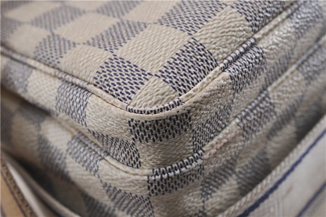 Authentic Louis Vuitton Damier Azur Naviglio Shoulder Cross Bag N51189 LV 8758F