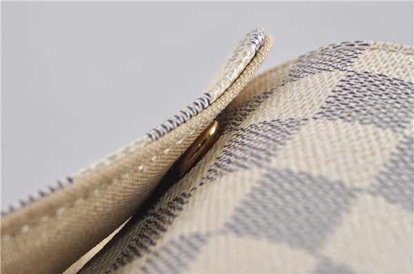 Authentic Louis Vuitton Damier Azur Naviglio Shoulder Cross Bag N51189 LV 8758F