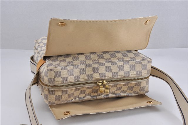 Authentic Louis Vuitton Damier Azur Naviglio Shoulder Cross Bag N51189 LV 8758F
