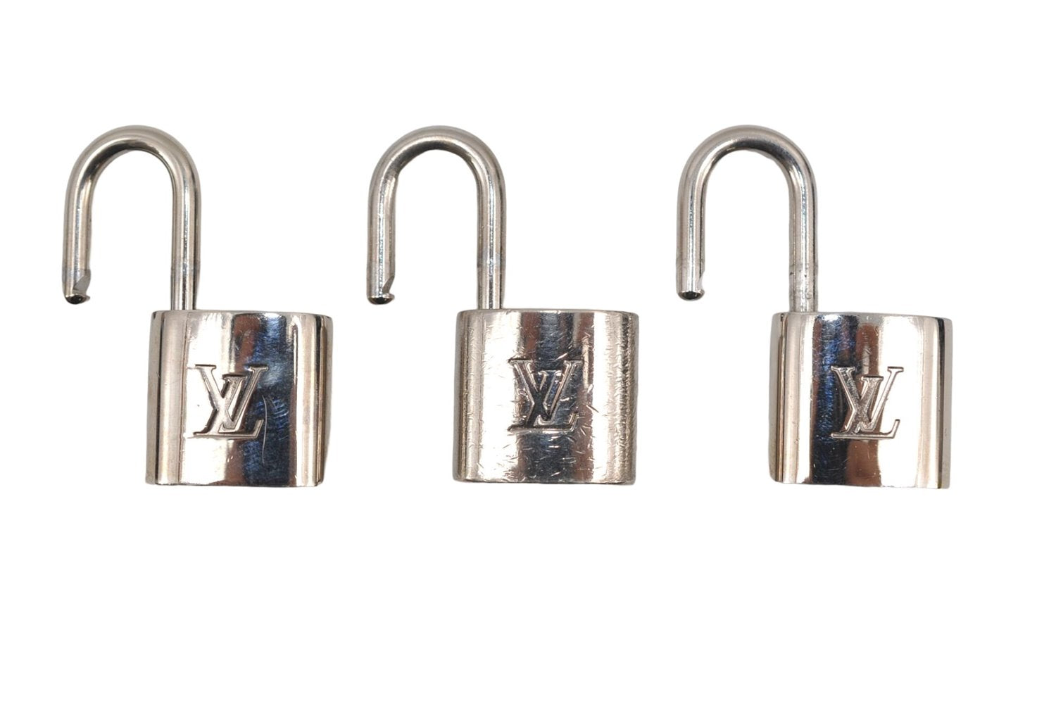 Authentic Louis Vuitton Padlock Silver 3Set LV 8759D