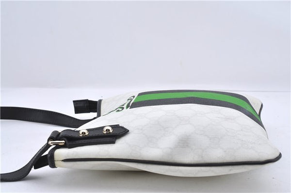 Authentic GUCCI Joy Line Shoulder Cross Bag GG PVC Leather 257246 White 8760C