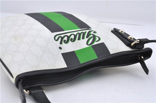 Authentic GUCCI Joy Line Shoulder Cross Bag GG PVC Leather 257246 White 8760C
