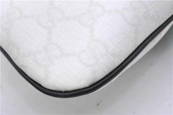 Authentic GUCCI Joy Line Shoulder Cross Bag GG PVC Leather 257246 White 8760C
