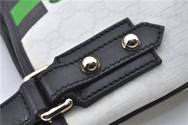 Authentic GUCCI Joy Line Shoulder Cross Bag GG PVC Leather 257246 White 8760C