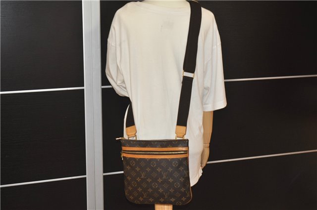 Auth Louis Vuitton Monogram Pochette Bosphore Shoulder Cross Bag M40044 LV 8762F