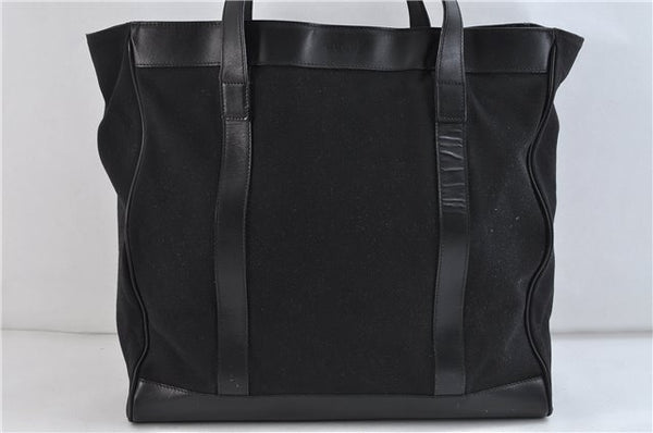 Authentic GUCCI Shoulder Tote Bag Canvas Leather 91384 Black 8772C